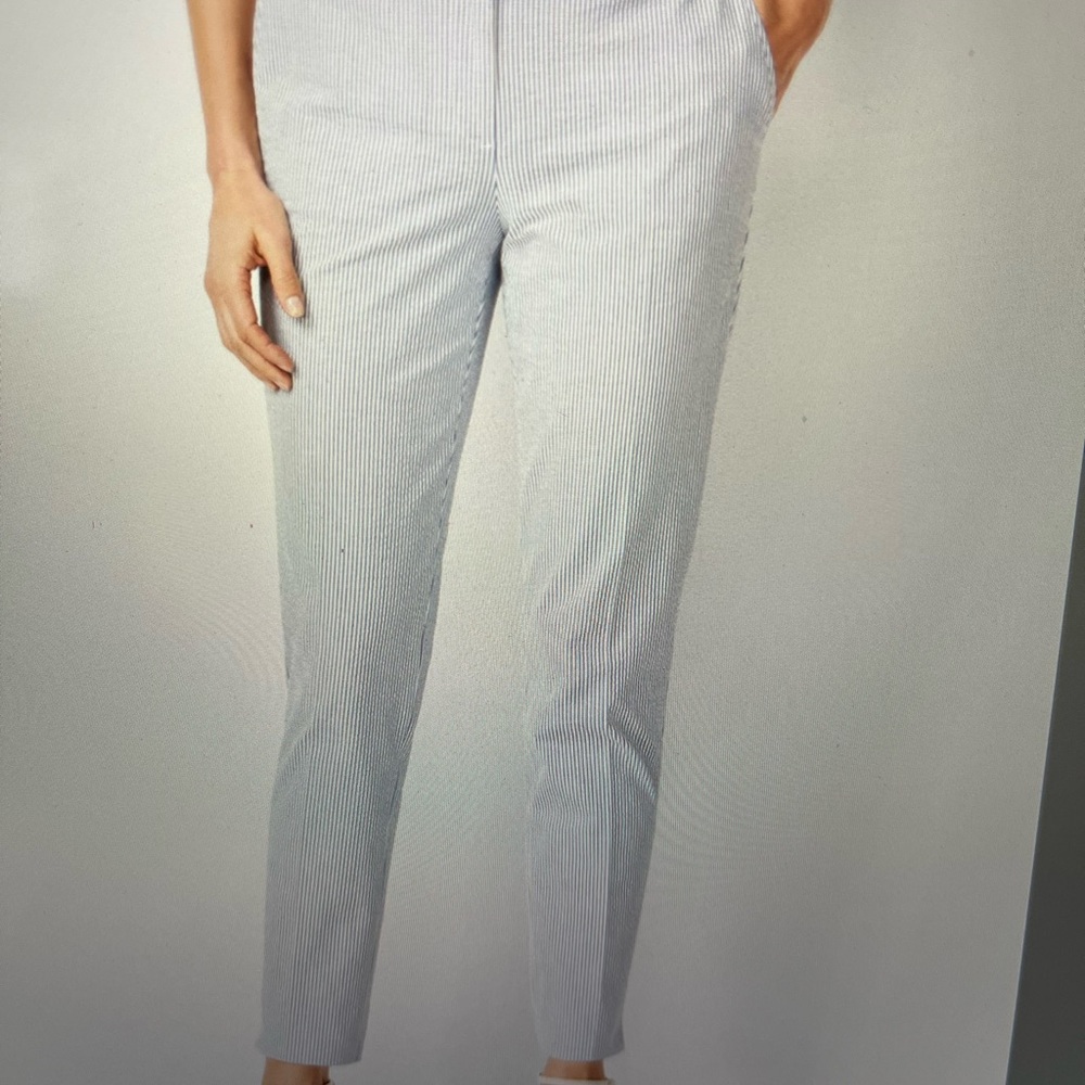 Talbots Blue and White Seersucker Pants